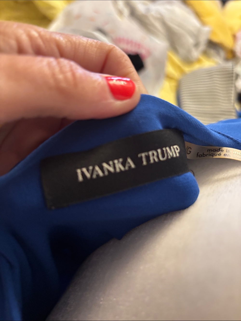 Ivanka Trump Royal Blue Sleeveless Keyhole Camisole - Picture 4 of 5